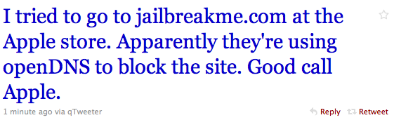 Les Apple Store bloquent l’accès à JailbreakMe.com