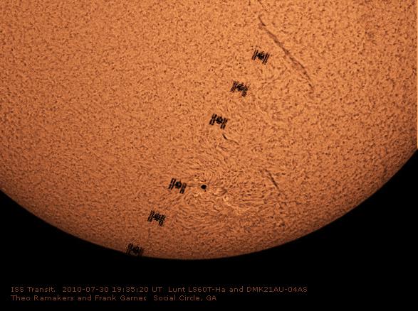 Transit d’ISS devant le Soleil près de AR1092