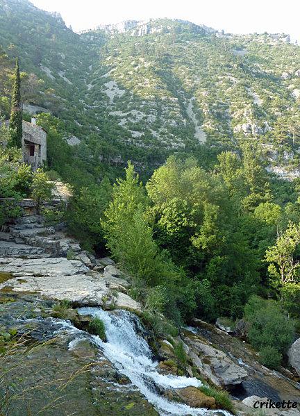 cascade et bassin naturel à Navacelles Fond du Cirque de Navacelle - Copie