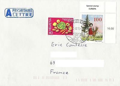 Heidi sur timbre EUROPA de Suisse