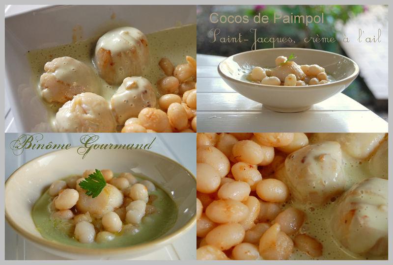 Cocos de Paimpol aux Saint-Jacques et à la crème d'ail et de persil