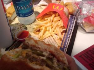 French fries menu Hamburgers et doigts gras aux USA