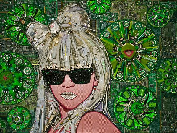 Lady GaGa recyclage Portraits de Stars en 3D à base de déchets ...