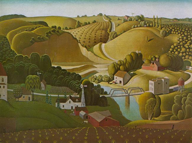 Grant Wood - Stone City Iowa, 1930 Grant Wood - Stone City Iowa, 1930