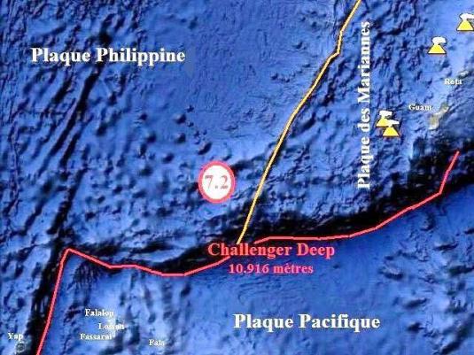 Depuis le 13 Août 2010, une crise sismique affecte Le Sud-Est du Bassin d'arrière-arc de Parece Vela, aux Mariannes.