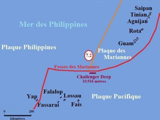 Depuis le 13 Août 2010, une crise sismique affecte Le Sud-Est du Bassin d'arrière-arc de Parece Vela, aux Mariannes.