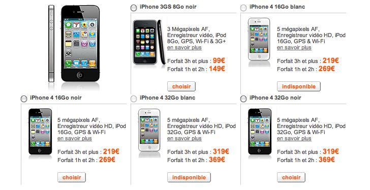 Augmentation du prix de l'iPhone 4 chez Orange... Augmentation du prix de l'iPhone 4 chez Orange...
