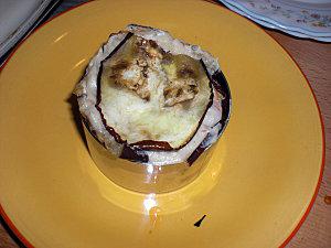 CHARLOTTE D'AUBERGINES AUX CREVETTES, MADELEINES AU PARMESAN CIMG3921