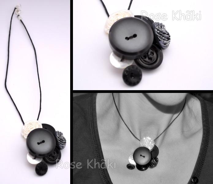 collierRK Collier en boutons Rose Khãki