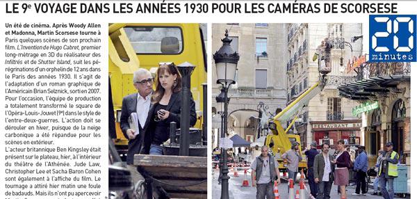 Scorsese : dernier jour de tournage à Paris Scorsese : dernier jour de tournage à Paris