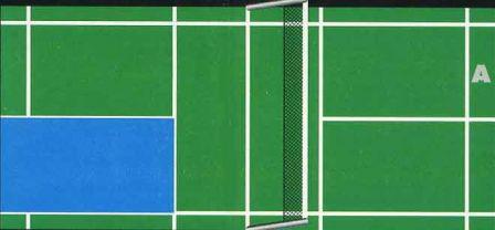 zone de service au badminton en simple