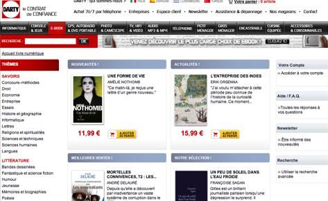 Darty suit Carrefour et ouvre sa librairie numérique darty-librairie