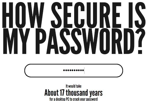 howsecureismypassword Vérifiez si votre mot de passe est sécuritaire