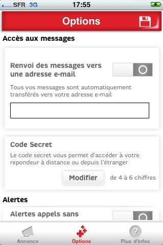 iphone  App iPhone SFR Répondeur +