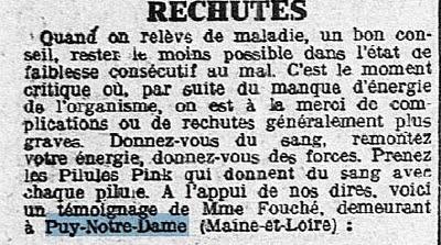 ..VU DANS :.- PUB -Mme FOUCHÉ du PUY-NOTRE-DAME témoigne ... ..VU DANS :.- PUB -Mme FOUCHÉ du PUY-NOTRE-DAME témoigne ...