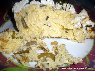 Tortilla al horno judias verdes-requeson/ Omelette soufflée haricots verts-ricotta