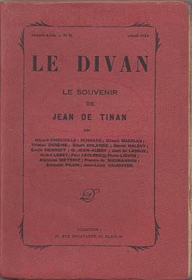 Le Divan : Le Souvenir de Jean de Tinan. Le Divan : Le Souvenir de Jean de Tinan.