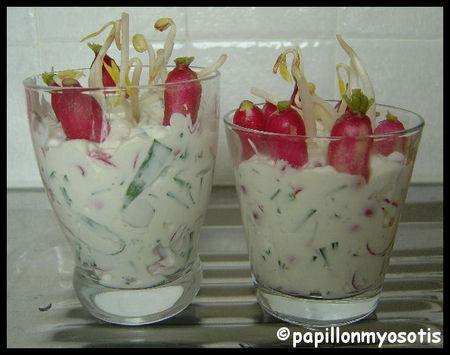 POURSUIVONS L'ETE : VERRINES FRAICHEUR DE RADIS AU FROMAGE FRAIS Image1