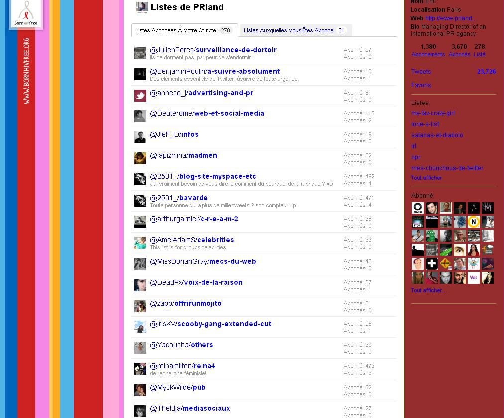 Liste Twitter Auto suggestion