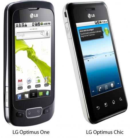 Ca sera Chic et One pour les nouveaux LG Optimus...