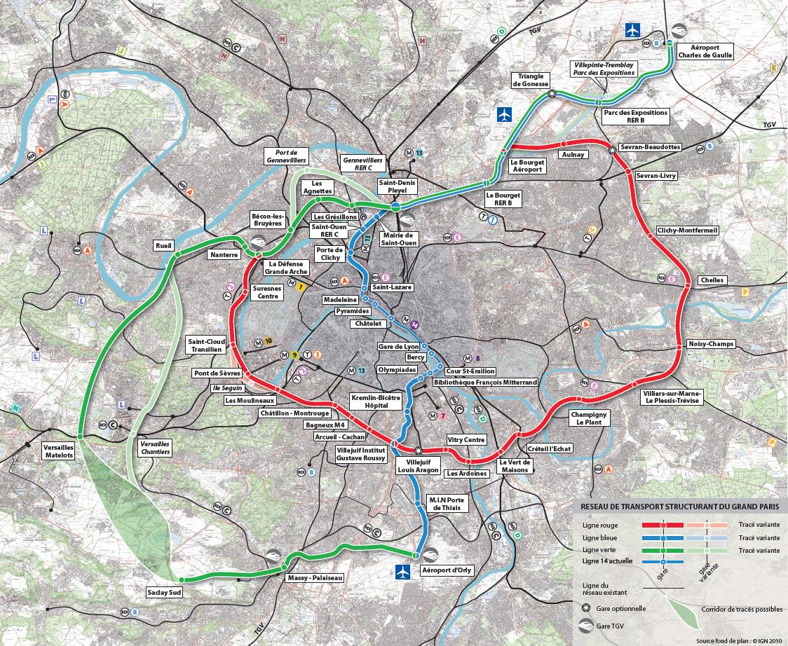 Le tracé du Métro Automatique pour le Grand Paris