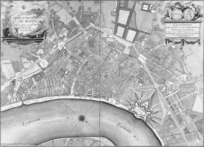 Perspective du Château Trompette, plan géométral de Bordeaux, 1754