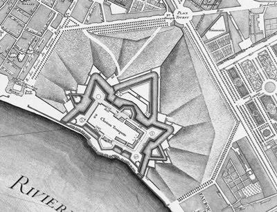 Le Château Trompette, plan géométral de Bordeaux, 1754