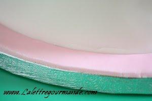 Couvrir un plateau de pâte à sucre et début de la décoration Couvrir un plateau de pâte à sucre et début de la décoration