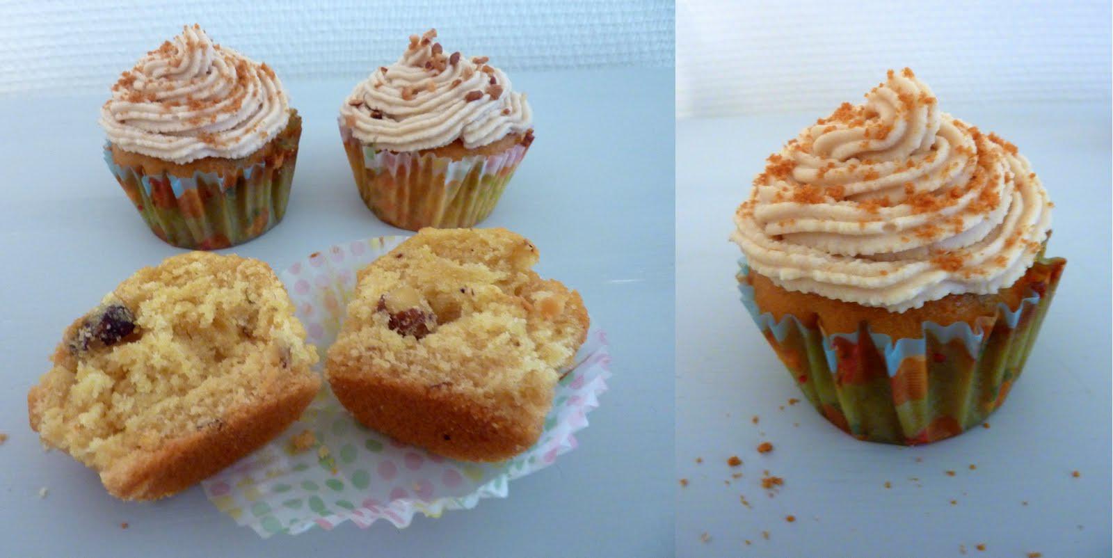Cupcakes miel, épices et noisettes et leur glaçage au chocolat blanc... Cupcakes miel, épices et noisettes et leur glaçage au chocolat blanc...