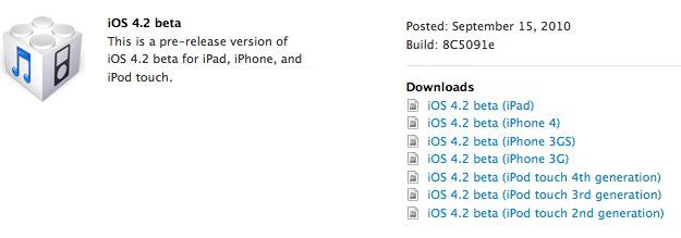 iOS 4.2 beta iOS 4.2 ßeta 1 disponible au téléchargement !