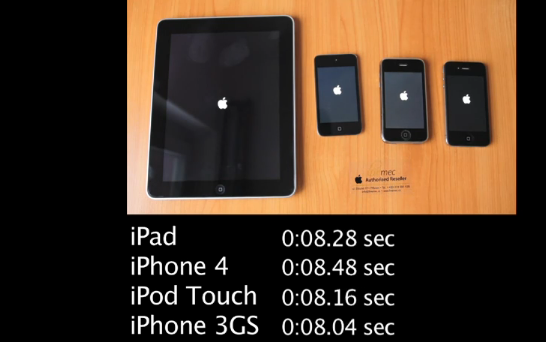 Speed Test : iPhone 4, 3GS vs iPad vs iPod Touch 4G