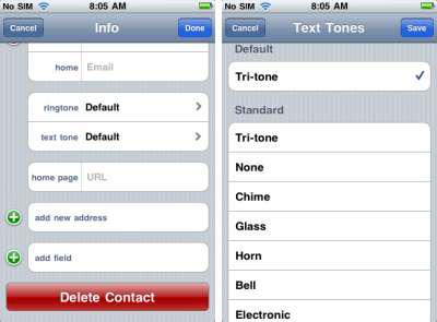 iPhone iOS 4.2: Une sonnerie pour ses contacts...