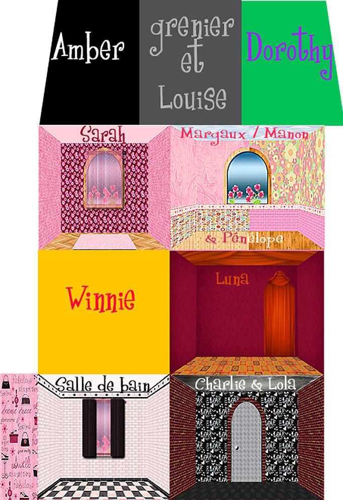 Maison de poupée (de 40cm) en carton: la salle-de-bain (1) Maison de poupée (de 40cm) en carton: la salle-de-bain (1)
