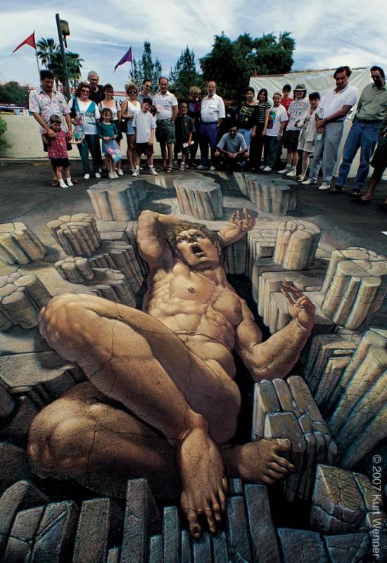 15 Giant kurt wenner art de rue  550x800 Kurt Wenner : Art de rue insolite, dessin et peintures de lArtiste