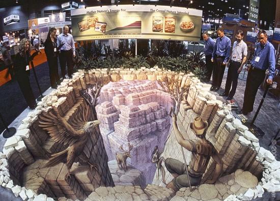 11 Nature Valley Display kurt wenner art de rue 550x394 Kurt Wenner : Art de rue insolite, dessin et peintures de lArtiste