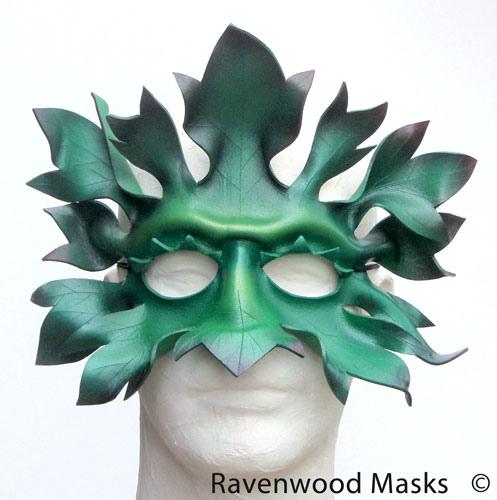 Greenman leather masquerade mask