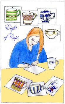 Grâce à un commentaire d'une internaute, j'ai trouvé ce site de tarots Cards from Eight of Cups