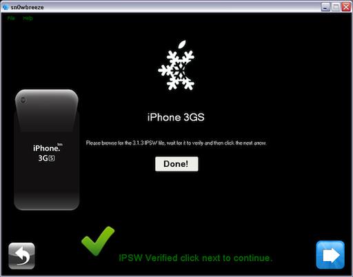 sn0wbreeze7aprsclickiun Tuto – Jailbreak iOS 4.1 avec Sn0wbreeze 2.0