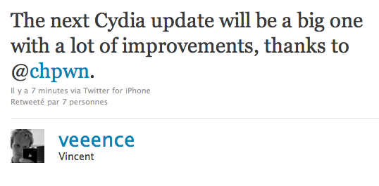 veence-cydia Cydia : Mise à jour avec grosses nouveautés à venir