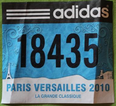 Dossard - Paris Versailles 2010 136ème sortie – Paris Versailles 2010