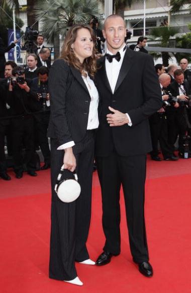 CANNES, FRANCE - MAY 16: Former swimmer Laure Manaudou and swimmer Frederick Bousquet attend 'The Princess Of Montpensier' Premiere at the Palais des Festivals during the 63rd Annual Cannes Film Festival on May 16, 2010 in Cannes, France. (Photo by Andreas Rentz/Getty Images)