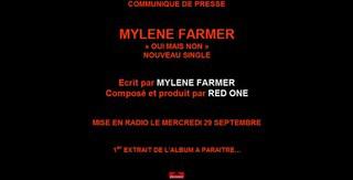Oui mais non...Le nouveau single de Mylène Farmer