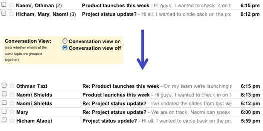 threaded Gmail: les conversations seront optionnelles