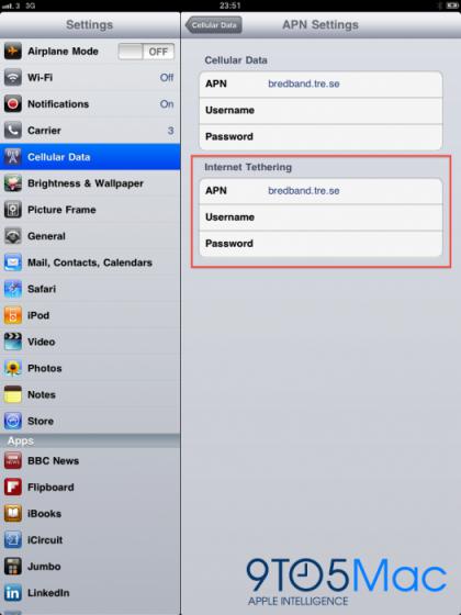 iOS 4.2 – L’iPad intègre le partage internet (tethering)