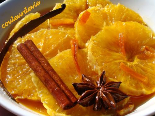 b Soupe d’orange au caramel d’épices