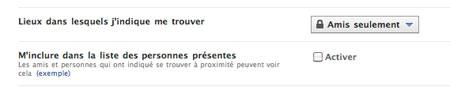 Facebook Lieux - Activer l'affichage dans la liste des personnes présentes Facebook Lieux - Activer l'affichage dans la liste des personnes présentes