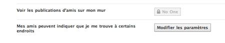 Facebook Lieux - Paramètres de Partage par les Amis Facebook Lieux - Paramètres de Partage par les Amis