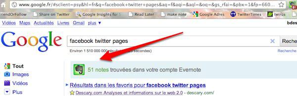 chrome google evernote Chrome: recherchez simultanément sur Google et Evernote