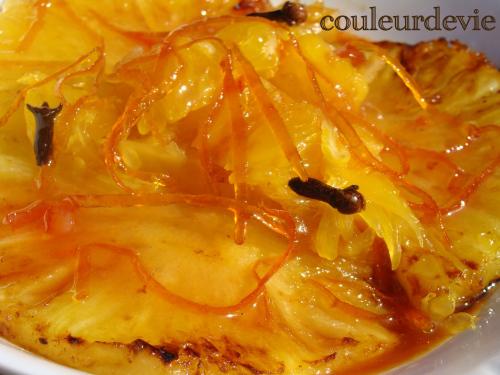 Ananas poêlé en confit de grenadine à l’orange Ananas poêlé en confit de grenadine à l’orange