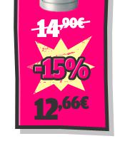 -15% soit 14,90€